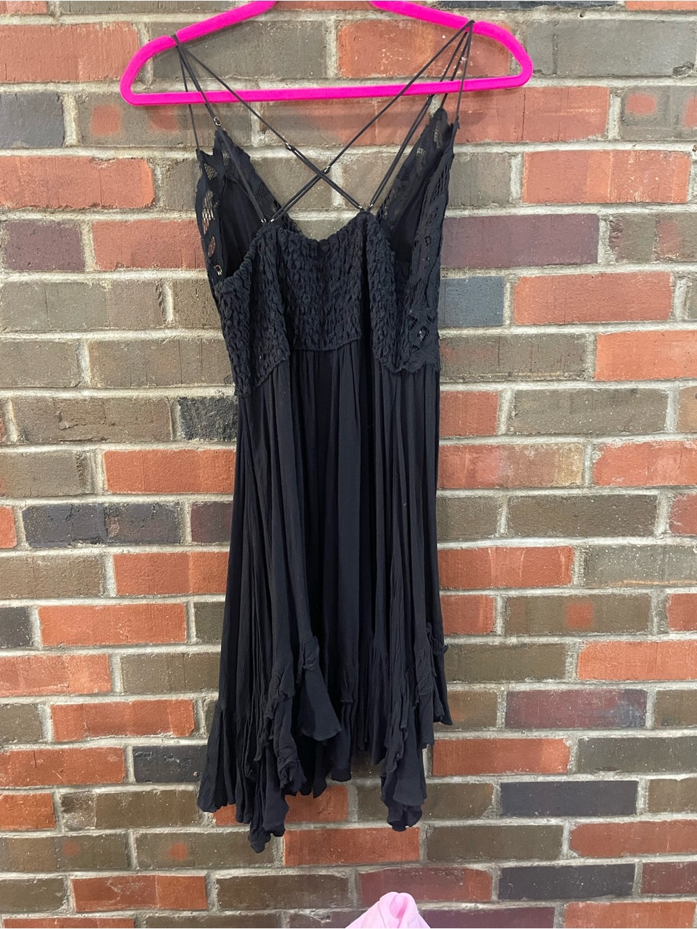 Free People Black Lace-Trim Mini Dress - Picture 6 of 6